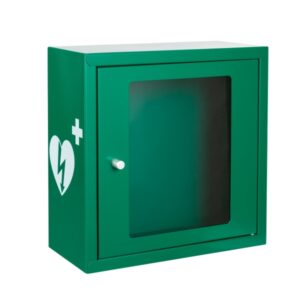 mala zielono biala szafka aed asb2000 kompaktowa metalowa z zamkiem magnetycznym green white 30x30x13