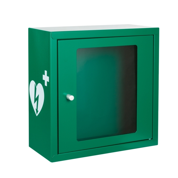 mala zielono biala szafka aed asb2000 kompaktowa metalowa z zamkiem magnetycznym green white 30x30x13