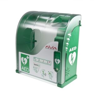 Szafka na aed aivia 300 alarm 4g do zastosowań wewnętrznych – kapsuła ścienna z siecią AIVI@NET, podświetleniem LED i alarmem