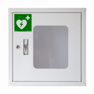 Szafka wewnętrzna metalowa aed kluczyk – skrzynka ścienna Supron 3 z systemem zbij szybkę