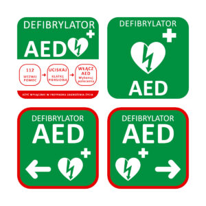 zestaw tablic informacyjnych aed 4 sztuki