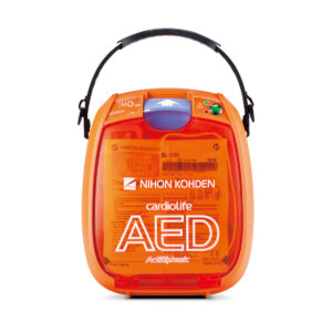 defibrylator AED Nihon Kohden CardioLife AED-3100 gotowy do użycia w akcji ratunkowej